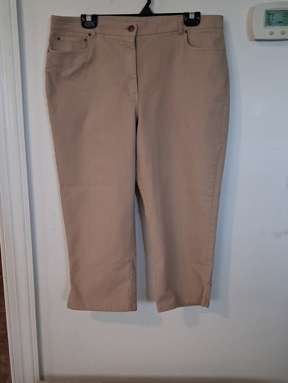 Ruby Rd. Beige Pull-On Cropped Capri Pants